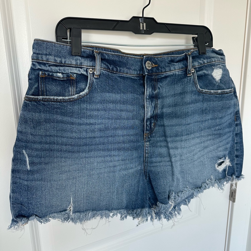 LOFT Frayed Denim Shorts